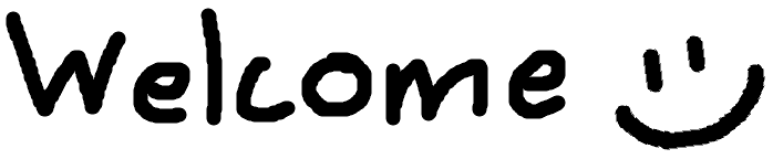 Image with welcome text and a smiley.
